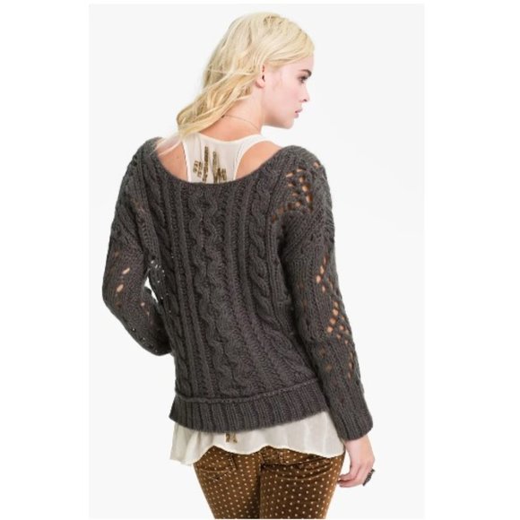 FP Oversized Cable Knit Mohair Chunky Sweater XS - Picture 4 of 16